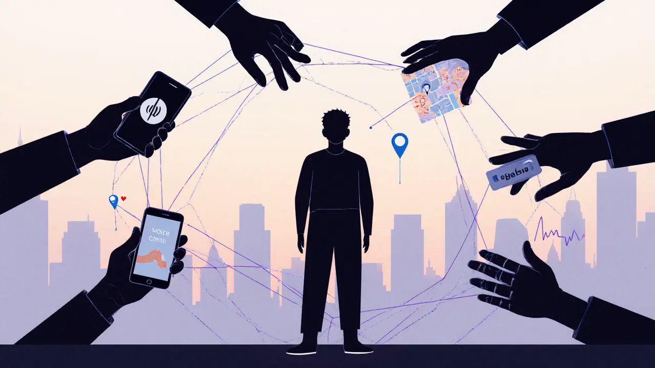 A symbolic circle of hands representing safety tools and community support.