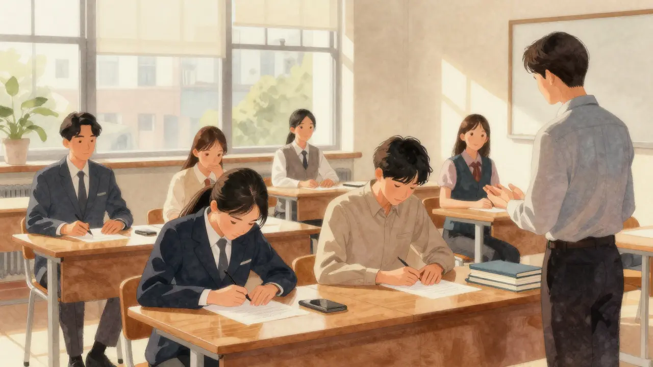 Aspiring companions practicing cultural etiquette in London training class.