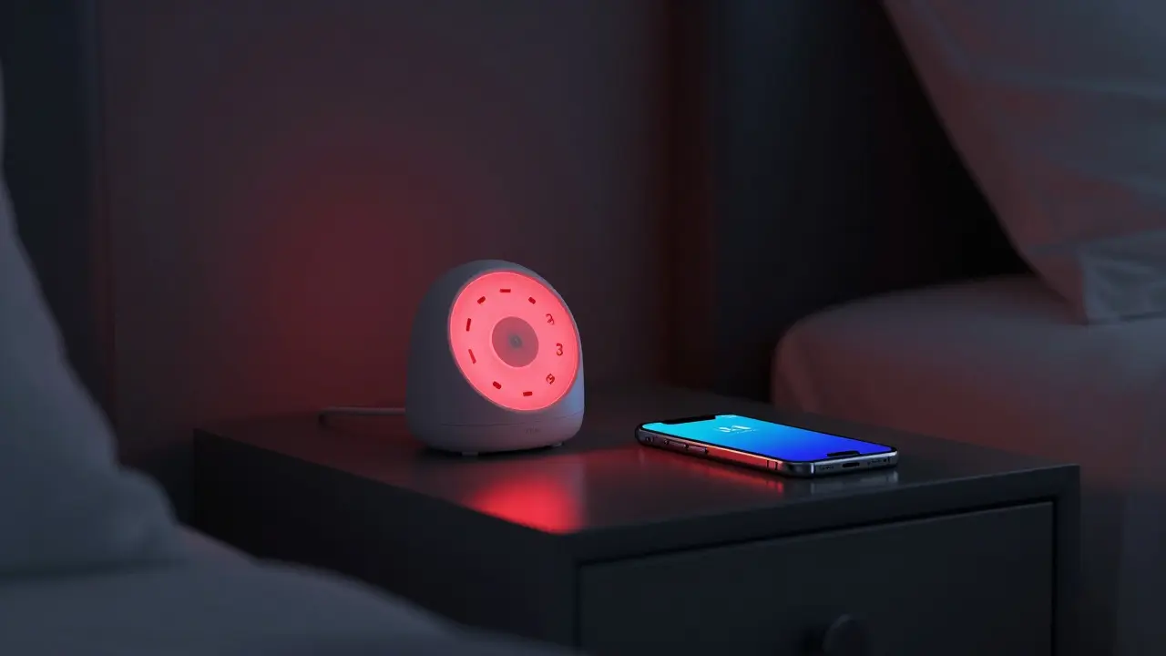 Personal alarm and phone ready for emergency use.